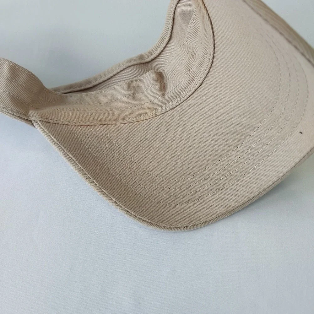 Vtg Walt Disney Mickey Mouse Visor Hat Adult One Size Khaki Blue Strap Back Logo